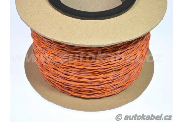 Kroucený autovodič FLRY 2x0,35 mm² oranžový/hnědý+oranžový/modrý 100m